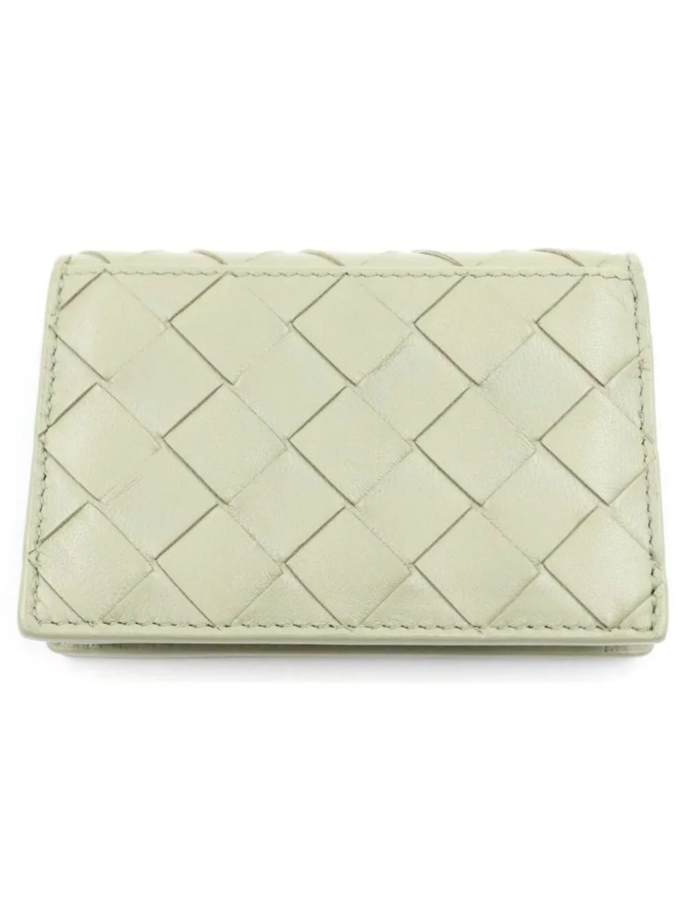 Bottega Veneta Intrecciato Leather Card Case Coin Purse Khaki